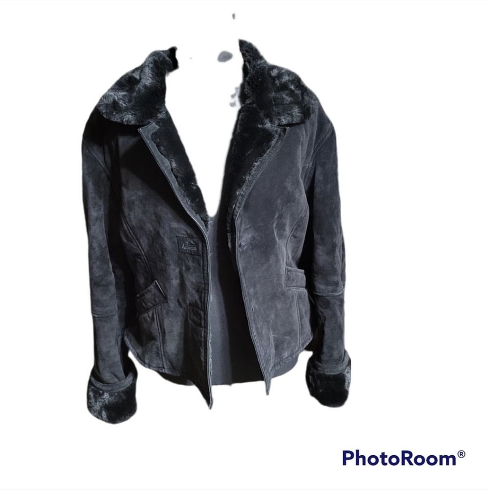 Gallery Suede & Faux Fur Thick Coat Women's Medium